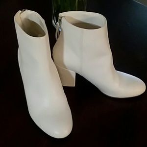 White patent booties